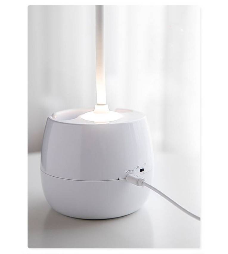 Deli Lampe de bureau LED moderne avec porte-stylos, Rechargeable par USB ,Éclairage ajustable et confortable